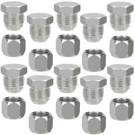 JIC 04 Hydraulic Cap and Plug Hose Tube and Pipe Fitting Kit, 37 Degree Pipe Fitting Kit Cap and Plug Kit(10 Sets）