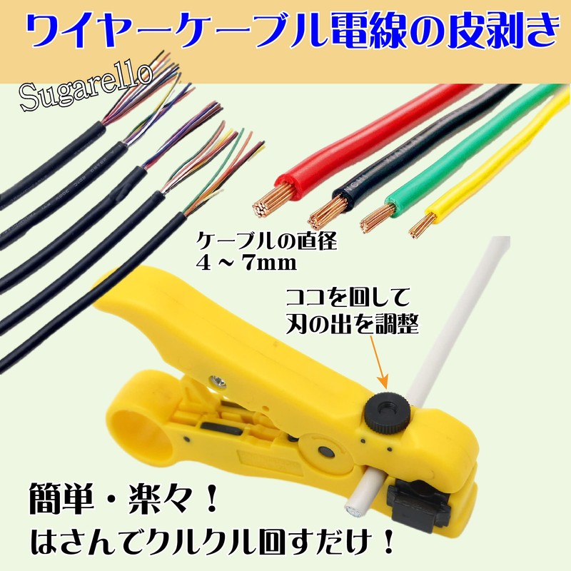 Sugarello Coaxial Cable Stripper Wire Stripper Peeler Cable Strip Coaxial