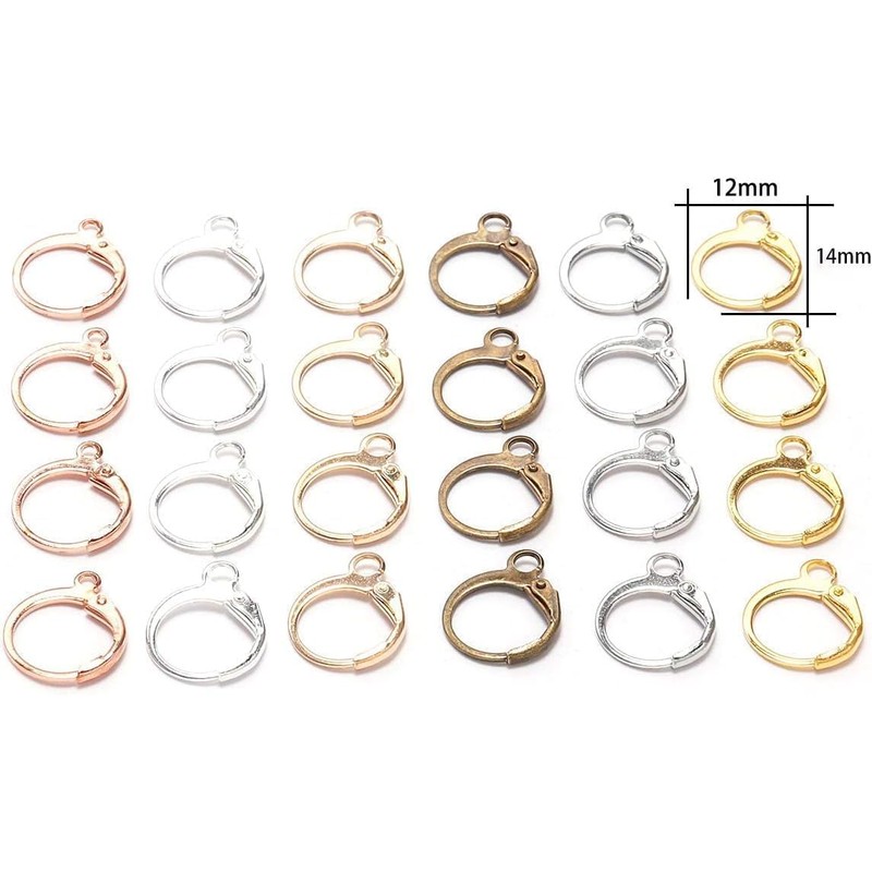 20 ganci per orecchini in rame, 14 × 12 mm,