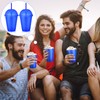 Ninehaoou 6 Set Slushie Cups with Dome Lids and Straws