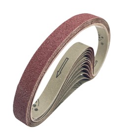 FEIHU Pack of 10 Aluminium Oxide Sanding Belts 25 x 762 mm Sanding Belt Set for Belt Sanders, Polishing Metal, Wood (Grain 120)
