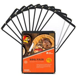 MYFULLY 8.5 x 11 Inch Menu Covers | Pack of 10 Transparent Restaurant Menu Covers, American Style Menu Holders for Restaurants, Bars, Cafes, Food & Drink (8.5"x 11" (1 Page, 2 View))