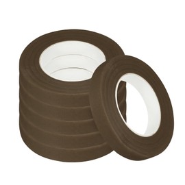 MECCANIXITY Floral Stem Wrap Tape Floral Tape 30yard Length 1/2 Inch Width for Bouquet Crafts Wedding Arrangement Pack of 6, Brown