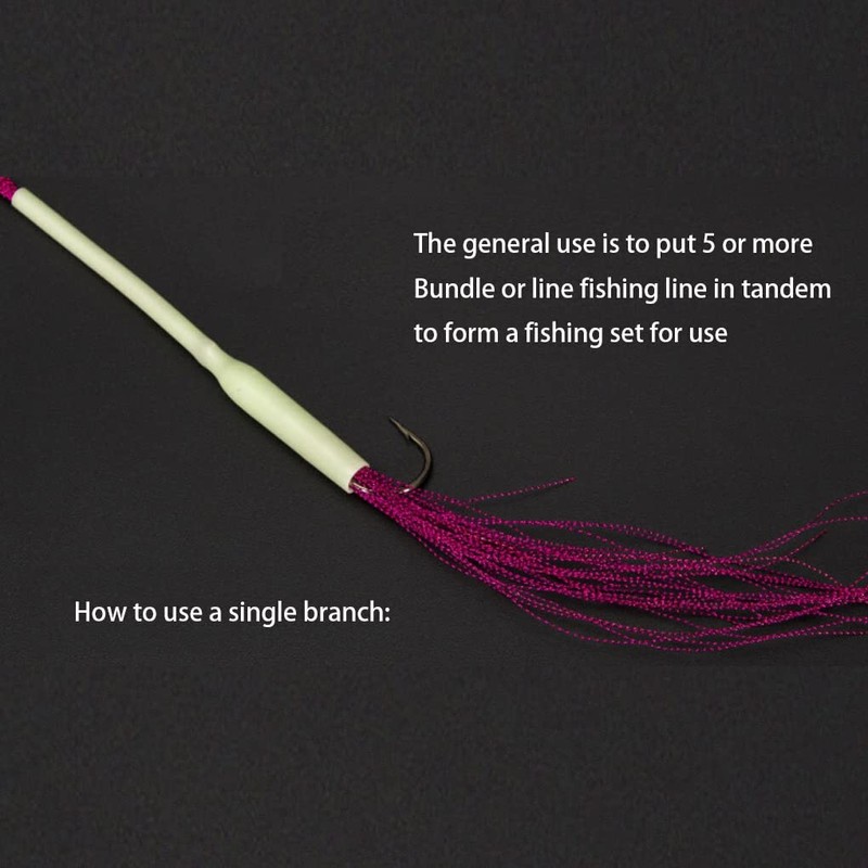 Generic 10pcs Fishing Sleeve Tubes Glow In Dark Rig Hook