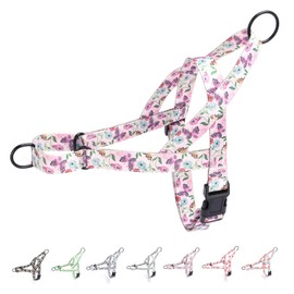 haoyueer No Pull Dog Harness for Small, Medium, and Large Pets - Floral Pattern Nylon Safety Training Harness (Hornflower, XS)