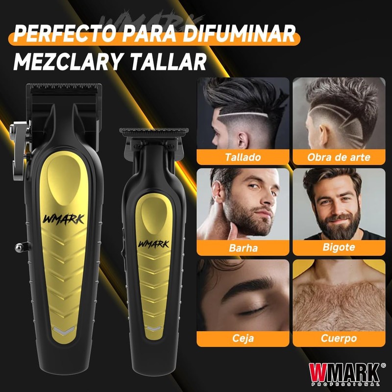 WMARK Máquina Para Cortar Cabello Profesional, Kit de Cortadoras Inalámbricas