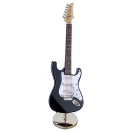 Broadway Gifts Black Electric Guitar Miniature Replica W/Case Musical Music Instrument Decor Gift