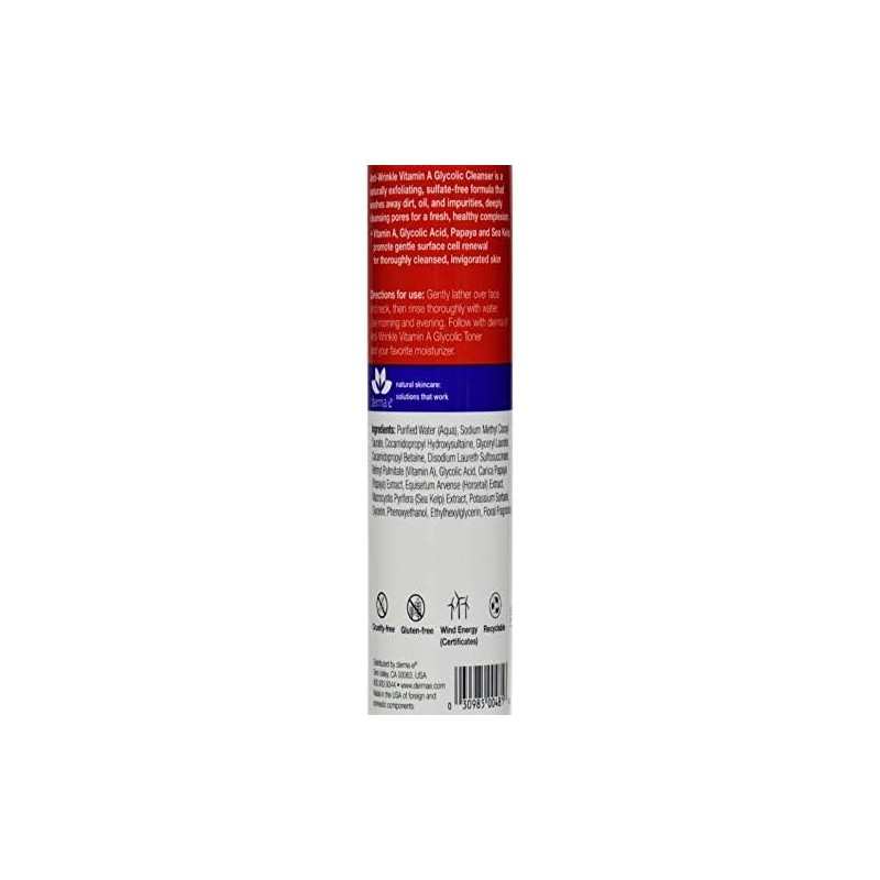 Derma E Cleanser Anti Wrinkle Vitamin, 6 oz