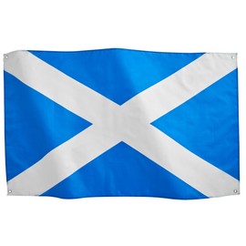 Runesol Scotland National Flag 3x5, 3x5, Saltire St Andrew's Cross Banner, 4 Eyelets, Brass Eyelet In Each Corner, Burns Night, Six Nations Rugby, Scottish Celebrations, Premium Flags
