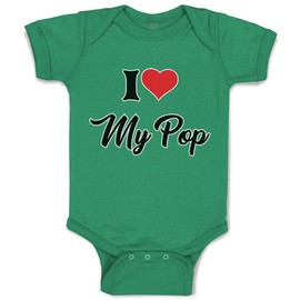 Baby Bodysuit I Love My Pop Dad Father's Day Boy & Girl Baby Clothes Funny Cotton Kelly Green Design Only Newborn