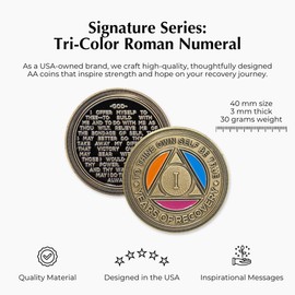 AA Recovery Chip 1-60 Years with Third Step Prayer on Back (Available in Years 1-60) Year 29