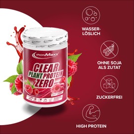 Clear Plant Protein Raspberry 400 g - Protein Powder Vegan, Delicious & Pure Vegetable High Protein Drink with Essential Amino Acids