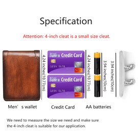 GANGUOLA Boat Cleat, Small Dock Cleat 4 inch Open Base, Heavy Duty 316 Stainless Steel, Curtain Tie, Hook, Include Installation Screws (4 Pcs)