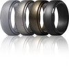 ThunderFit - Anillo de silicona para hombre, borde escalonado, alianza