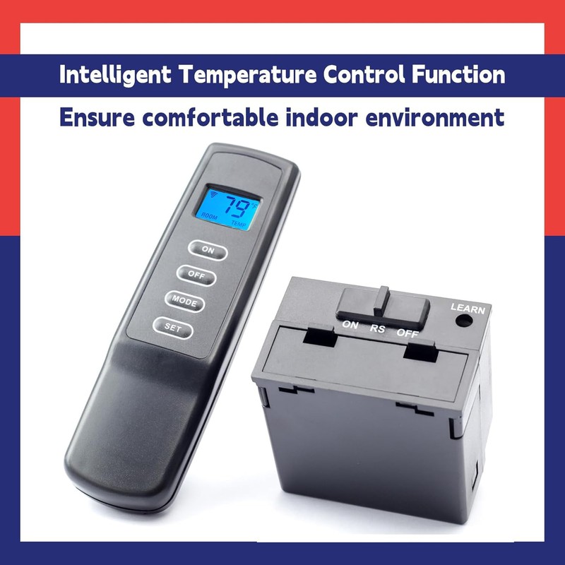 Dusledel Upgraded Fireplace Remote Control Kit Replacement for Skytech for