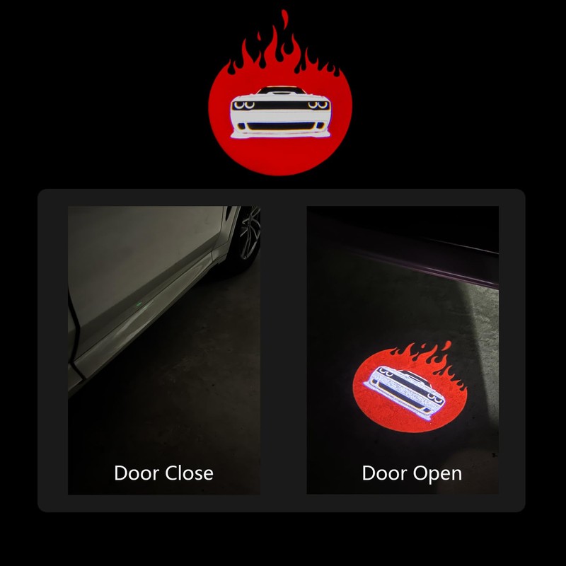 MXGAIC 2Pcs Car Door Lights Compatible with Challenger 2015-Present. Personality