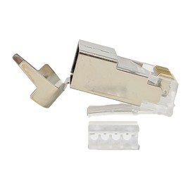 Micro Connectors CAT6A / CAT7 Metal Shielded (FTP) RJ45 Connectors 20-Pack, Silver, C20-088L7S-20