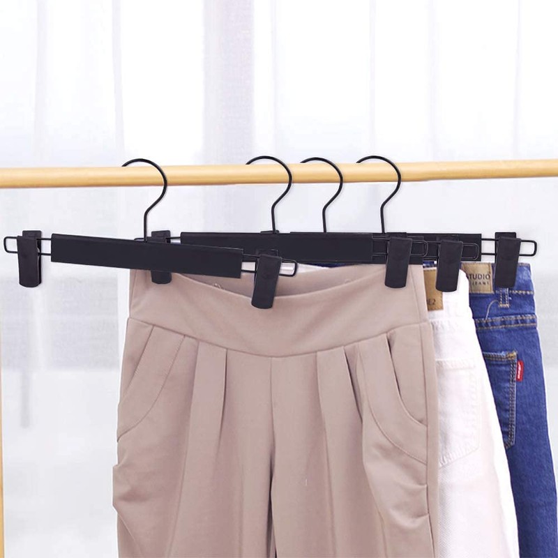 30 Pack Skirt Hangers，Pants Hangers with Clips，360 ° Swivel Hooks