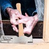 Roofing Hatchet, Lightweight Carbon Steel Shingling Hammer with Wooden Handle,