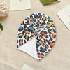 SHANFAA Cute Leopard Print Baby Turban Hats with Bow,Baby Hat