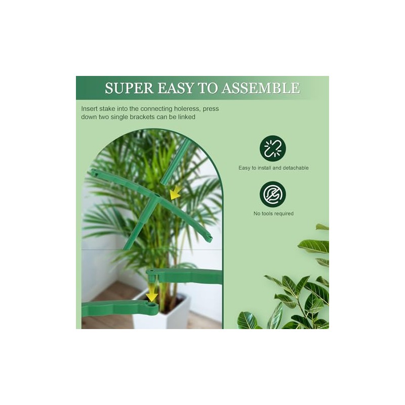24Pcs Stackable Plant Support Stakes for Indoor and Garden Use