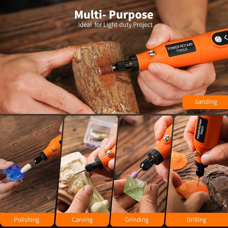 Vizag Mini Cordless Rotary Tool, USB Charging, 5-Speed Rotary Tool