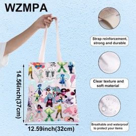 WZMPA Universe Cartoon Canvas Tote Bag Crystal Gems Inspired Gift Universe Characters Shoulder Bag Cartoon Universal Merch, Universe Cartoon Tg