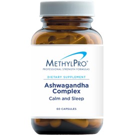 MethylPro Ashwagandha Complex - Magnesium L Theanine Supplement with Ashwagandha Root - Support a Healthy Brain & Balanced Sense of Calm - Pairs Well with L-Methylfolate (60 Capsules)