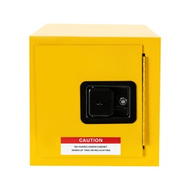 DYRABREST 2 Gallon Industrial Safety Cabinets, Cold Rolled Steel Lockers, Hazardous Storage for Flammable Liquids, Safety Lockers for Laboratories, Research Institutes, Yellow(13 x 13 x 13 Inches)