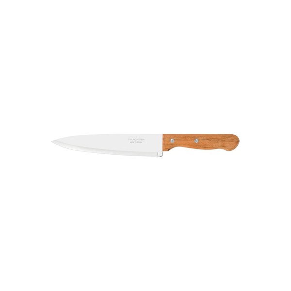 Tramontina Dynamic Kitchen Knife, Sharp Blade Made of High-Quality Stainless Steel, with Natural Wood Handle (Chef's Knife 20 cm)