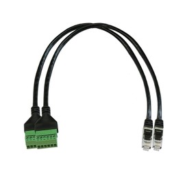 Harrisen RJ12 Screw Terminal RJ12 6P6C to 6-Pin Solderless Plug Adapter, RJ12 6P6C Male to 6-Pin Telephone Cable for Cat3, RJ12 Male to 6-Pin Terminal Breakout Board, Pack of 2