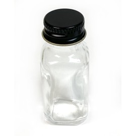 National Artcraft Small, Clear Glass Bottle Has Convenient Square Shape and Leak-Resistant Cap (Pkg/10)