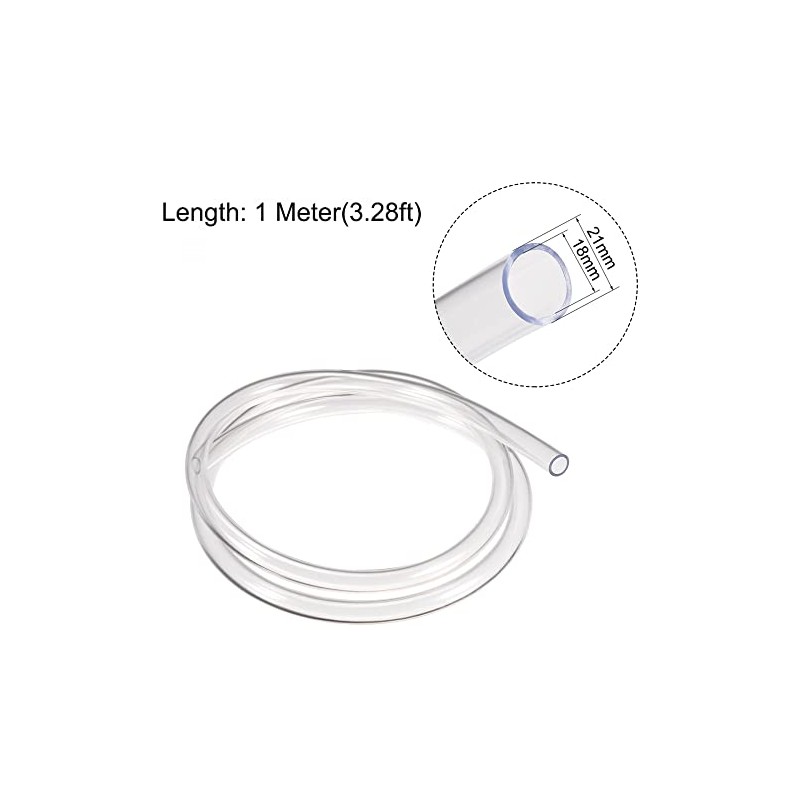 sourcing map PVC Vinyl Hose, 18 mm ID x 21