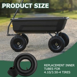 NIGOOLATA 4.10/3.50-4 Inner Tube with Bent Valve Stem (2-Pack) - Heavy Duty Replacement Tire Tubes for Wheelbarrows, Mowers, Hand Trucks, Yard Trailers