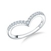 AGRULE 925 Sterling Silver Wishbone Ring Half Eternity Promise Ring