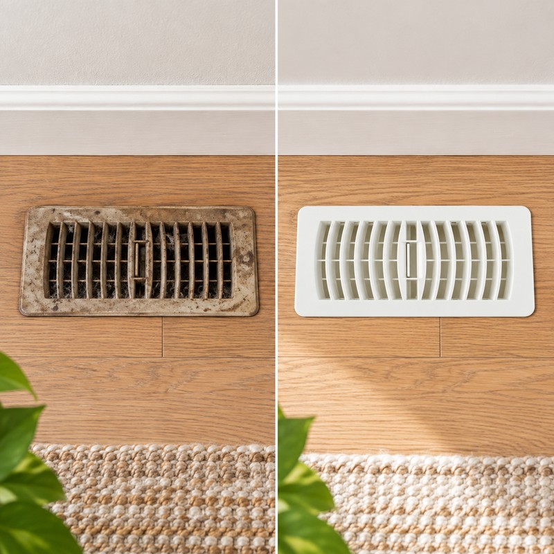 4x10in Floor Register Vent Cover for Home HVAC – Plastic