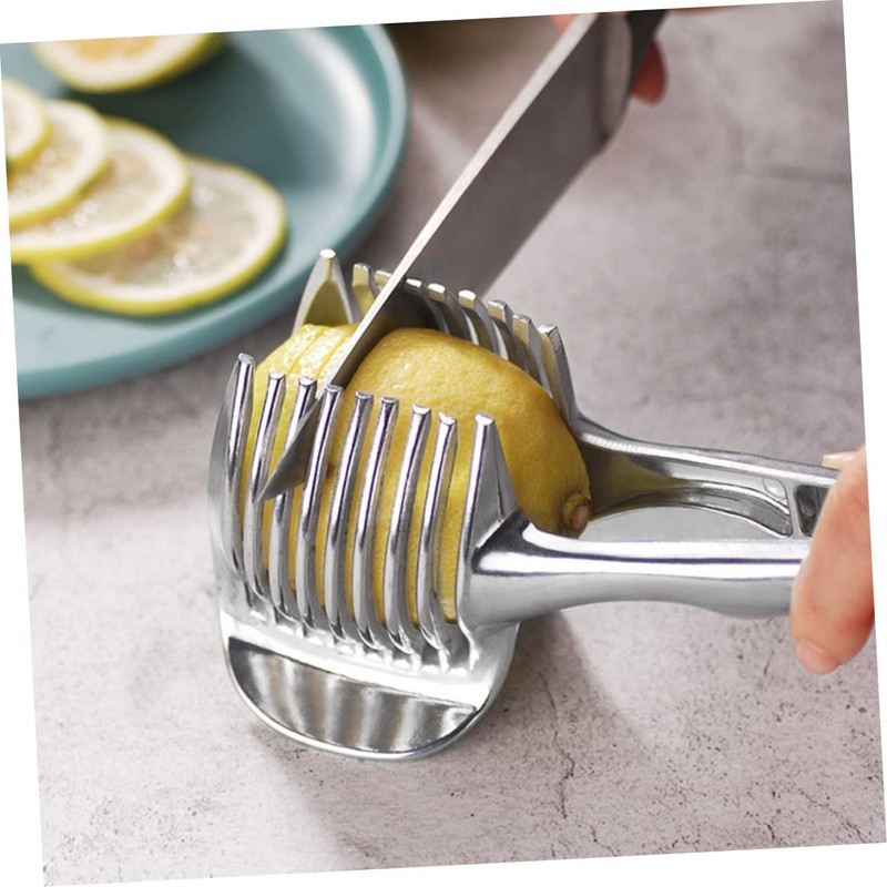 Mikinona Manual Lemon Cutter Tong Handheld Slicer Clamp Fruit Slicer