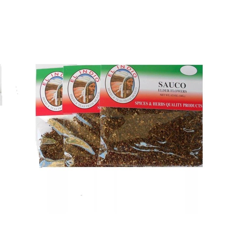 El Indio Sauco/Elder Flowers 1/2oz(14gr) Premium Dried Tea - Pack