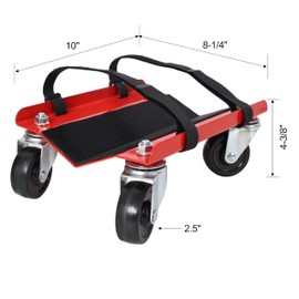 Strawberry Fairy Transport Heavy Loads Easily with Snowmobile Dolly, Durable Steel Construction, 1500lbs Capacity, Red