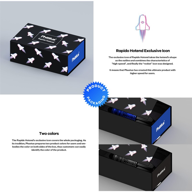 Phaetus Rapido All Metal Hotend (Blue, UHF Plus (PT1000))