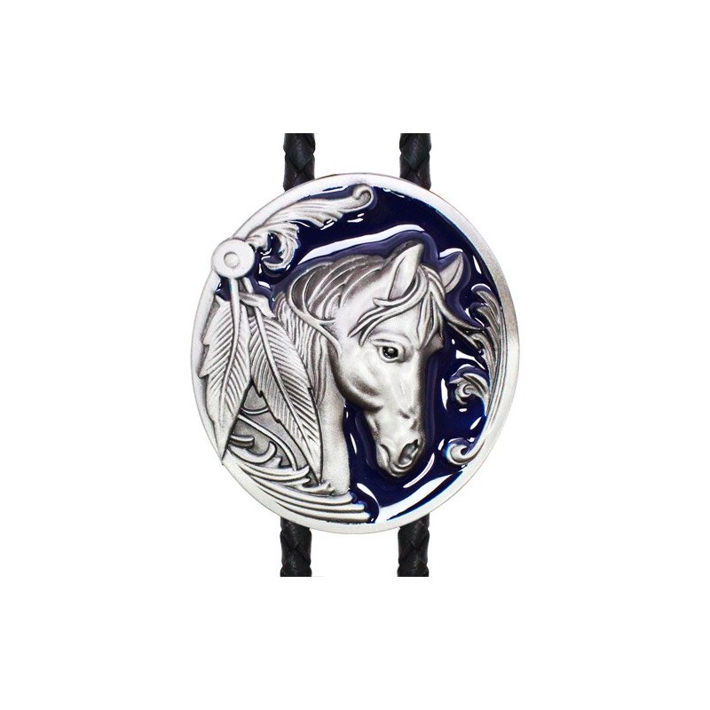 Western Native American wind 青馬 [Bolo Tie Necklace] polar Tie