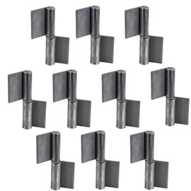 Gedotec Hinges for Welding, Pack of 10, Weld-On Tape for Metal Doors, Weld-On Hinge Height 50 mm, DIN Right, Heavy Duty Hinge for Garden Gates and Machines, Gate Hinge for Steel Gates