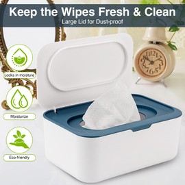 Baby Wipes Dispenser, Wipe Holder for Baby & Adult,Keeps Wet Tissue Fresh, Non-Slip Wipes Case,Easy Open & Close， Flushable Wipe Container with Sealing Design Lid