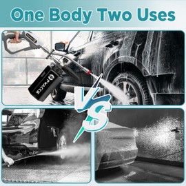 PWACCS PWACCS Pressure Washer Foam Gun with Dual Connector Accessory, Short Power Washer Gun Foam Cannon and Double Tip Attachment Car Wash Kit, 1/4" Quick Connector, M22 Male Inlet, 4000 PSI, 1.5 Liter