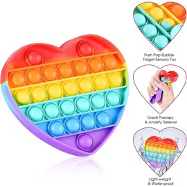 4 Packs Popit Fidget Toy, Pop It Bubble Sensory Fidget Toy, Bubble Popet Anti-Stress Toy, Anti Stress Toy for Children and Adults, Sensory