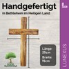 Lunexus Wandkreuz Olivenholz mit Fase gesegnet handgefertigt Bethlehem – 25x15 cm