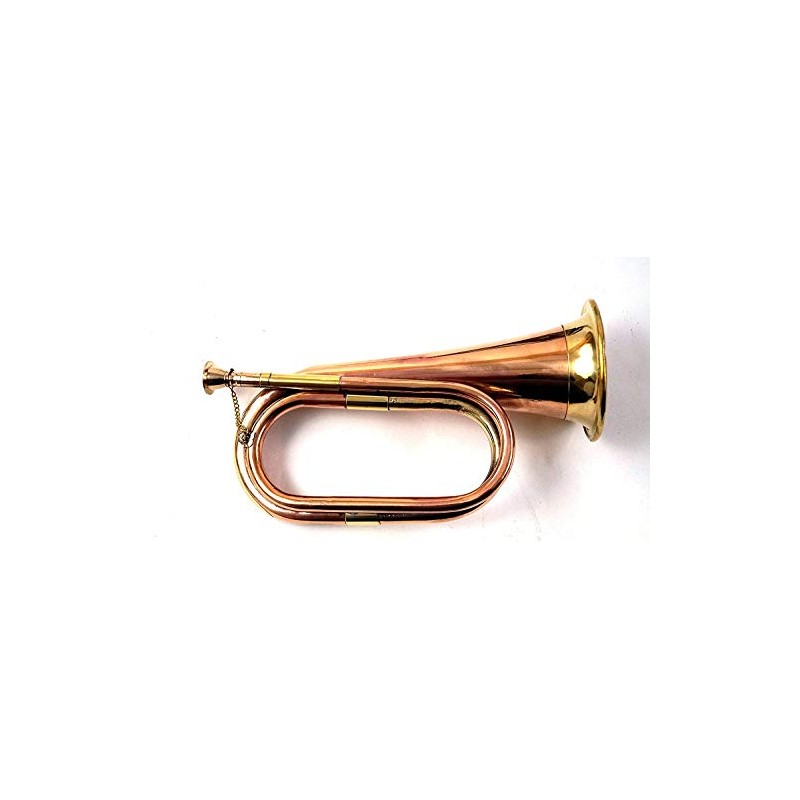 Handmade Full Size Pure Brass Bugle To Play Brown