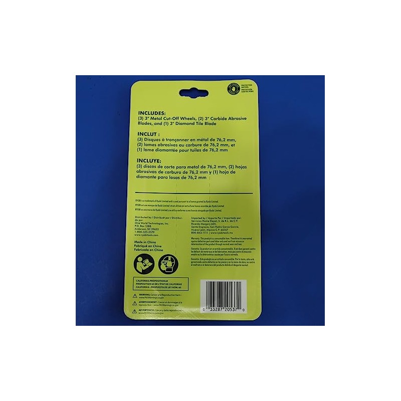 Ryobi 3 in. Carbide Cut Off Wheel Set (6-Piece)