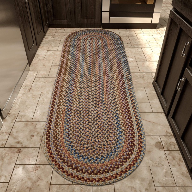 Super Area Rugs Tribeca Premium Wool Braided Rug, Wheat Field,