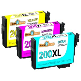 Houseoftoners Remanufactured for Epson T200XL Ink Cartridge High Yield Replacement for Epson T200XL Expression XP-200 XP-300 XP-310 XP-400 XP-410-3 Pack (Multicolor)